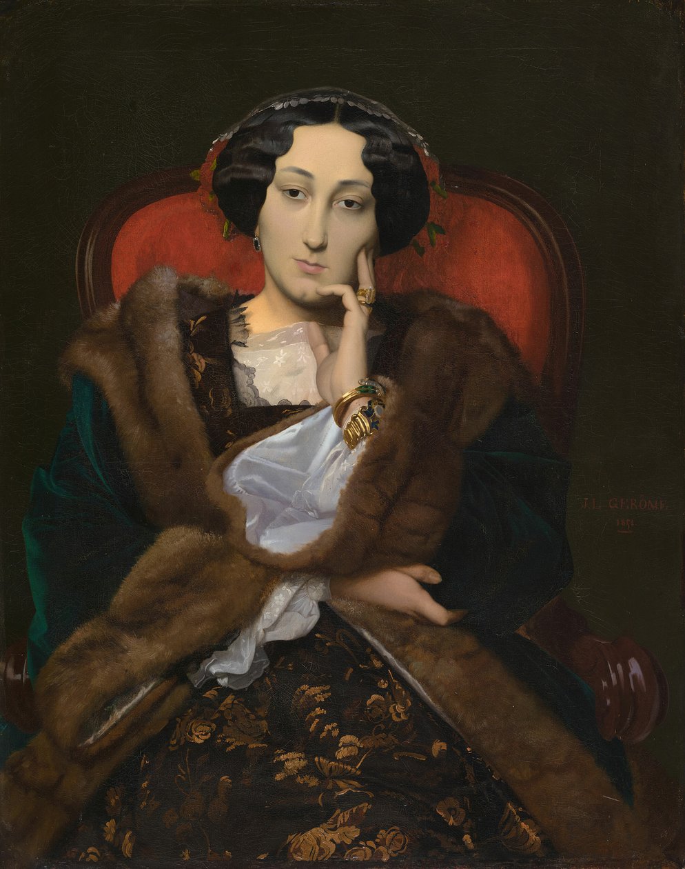 Portret van een vrouw, 1851 door Jean Leon Gerome