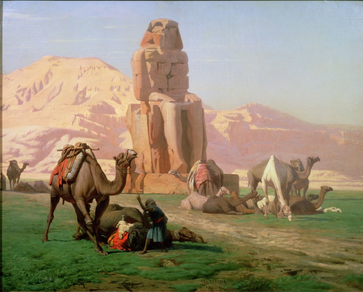 De Kolossus van Memnon, 1857 door Jean Leon Gerome