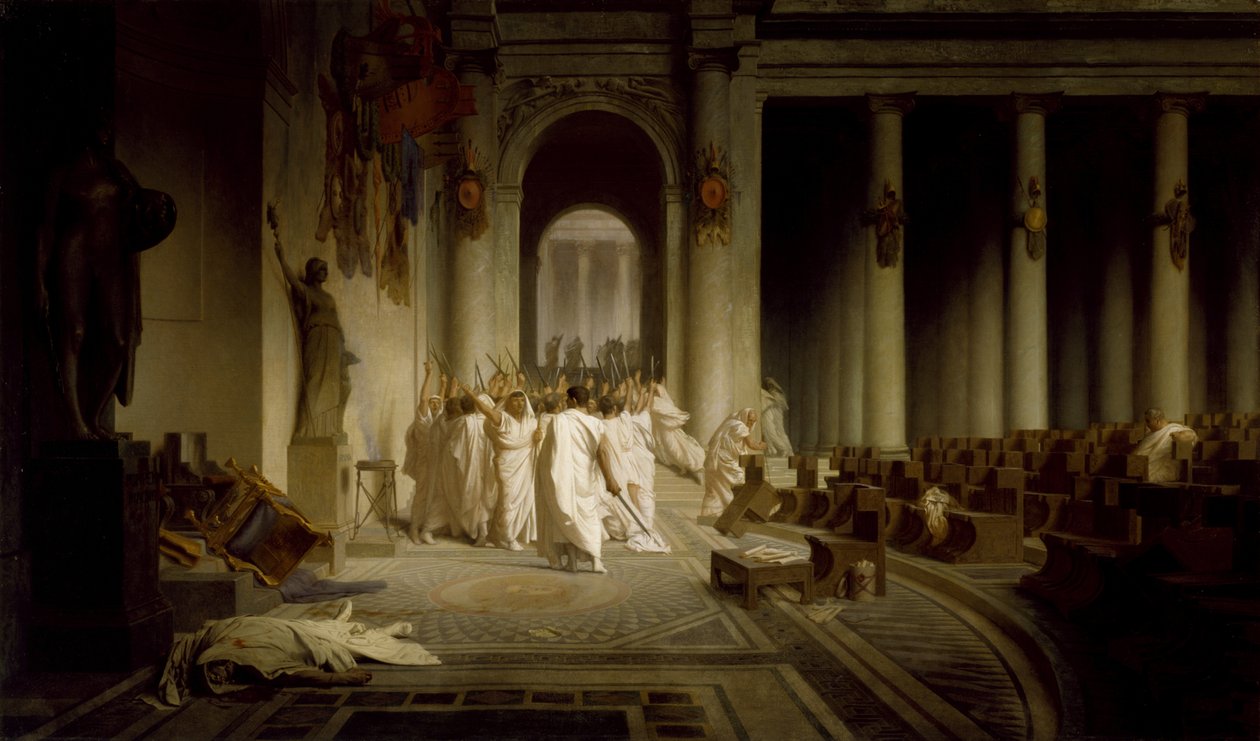 De dood van Caesar door Jean Leon Gerome