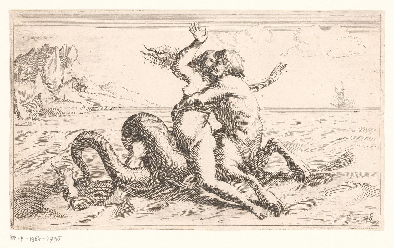 Triton ontvoert een vrouw door Jean Lepautre (attributed to)