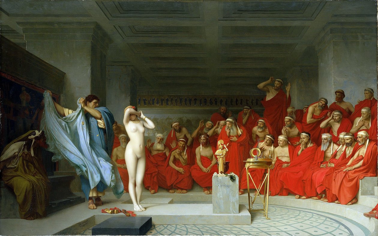 Phryne voor de Areopagus. door Jean Leon Gerome