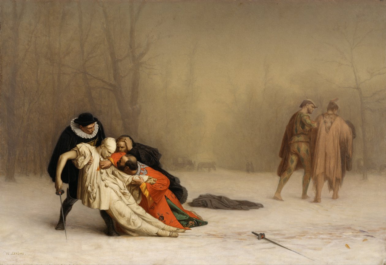 Het duel na de maskerade door Jean Leon Gerome