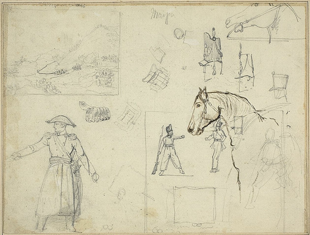 Diverse studies door Jean Louis André Théodore Géricault