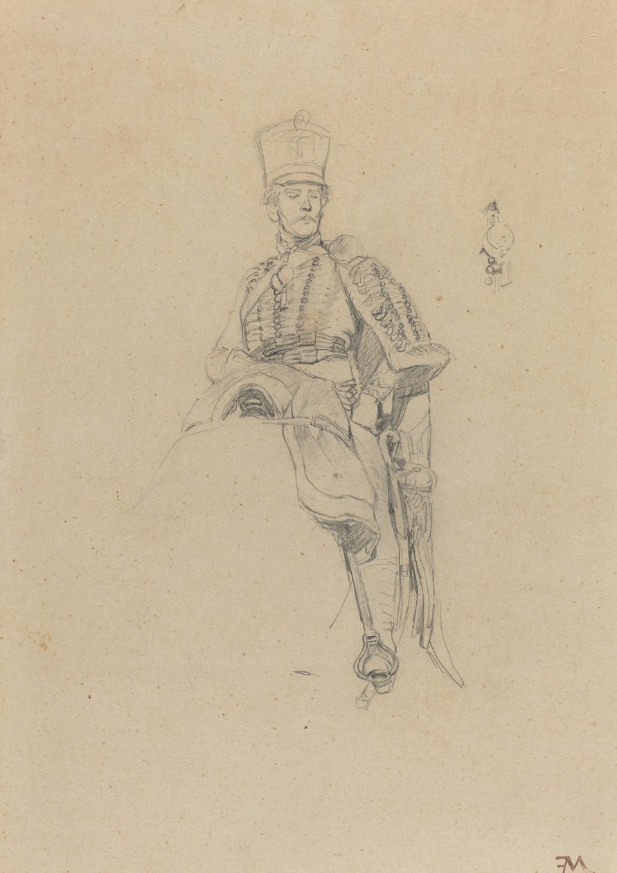 Een Franse Huzaar door Jean Louis Ernest Meissonier
