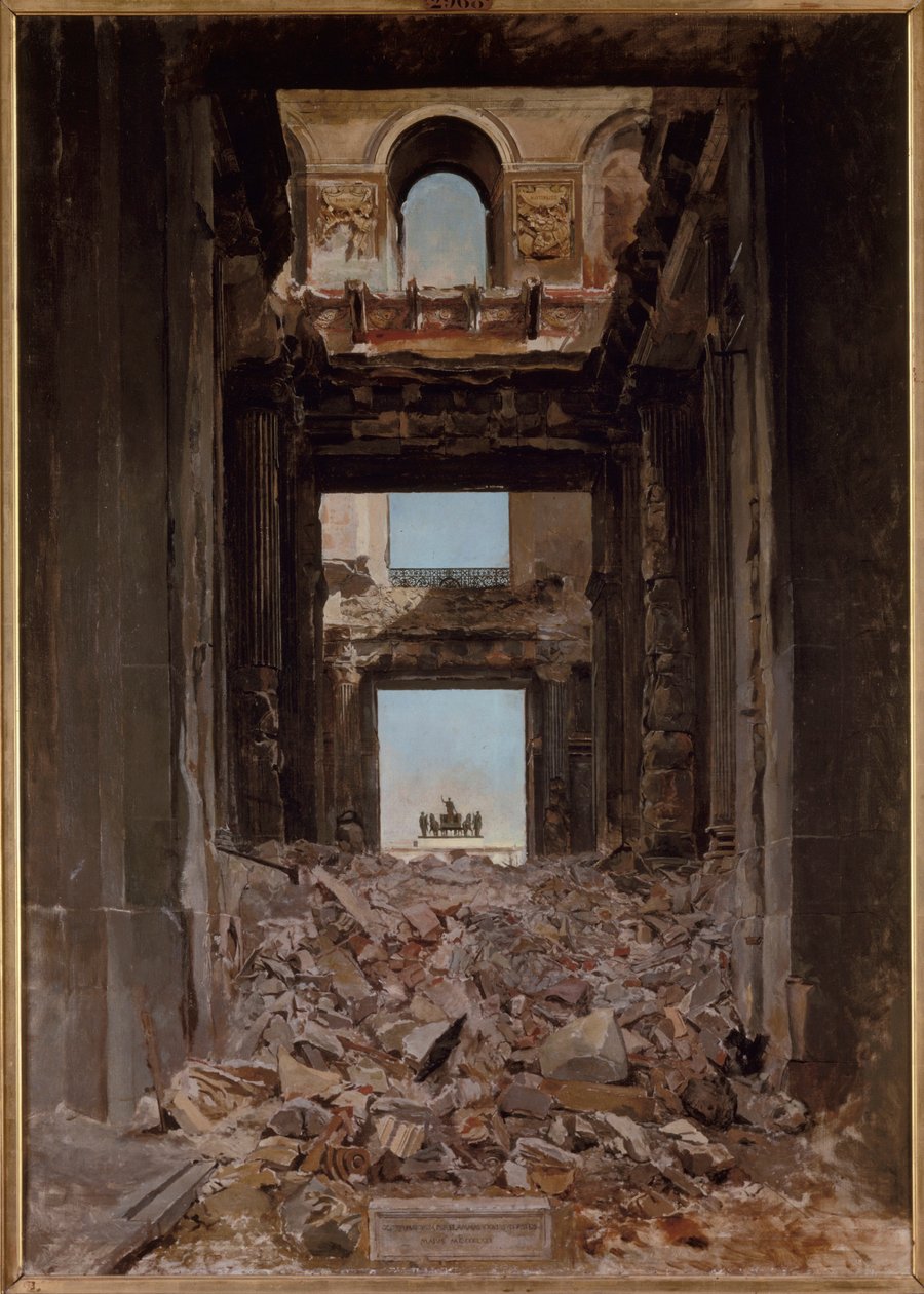 Frans: Ruines des Tuileries door Jean Louis Ernest Meissonier