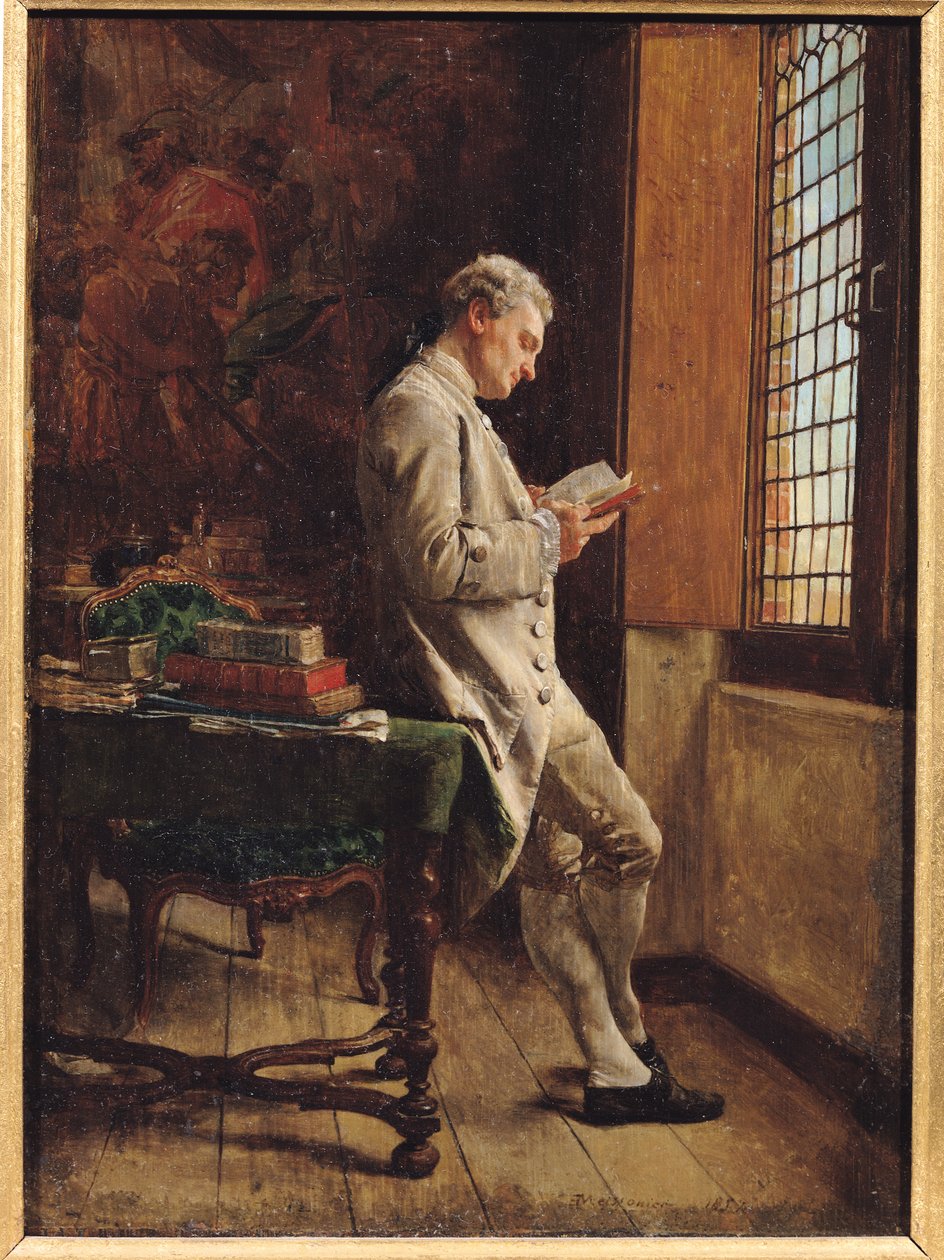 De Lezer in Wit, 1857 door Jean Louis Ernest Meissonier