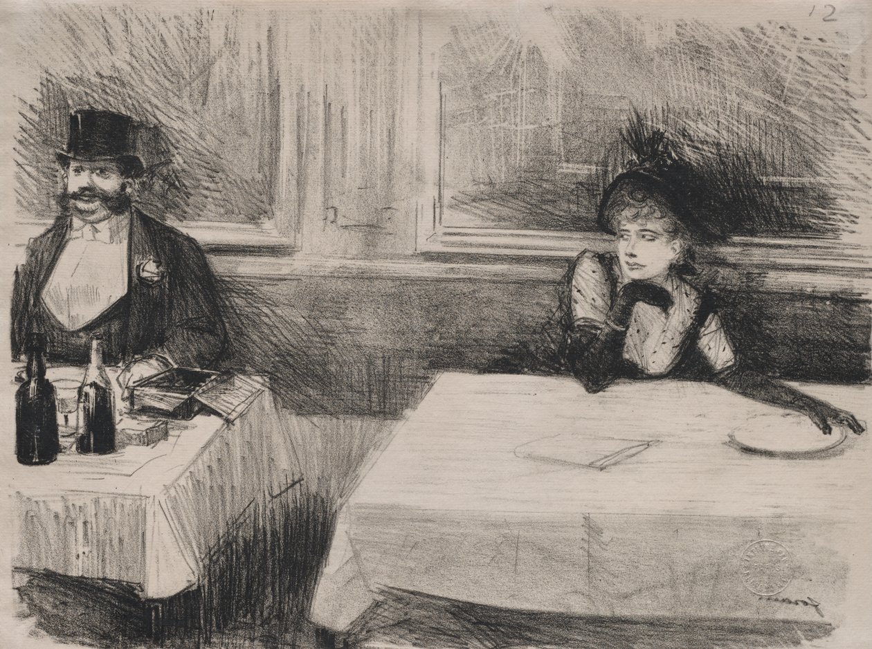 In het Restaurant door Jean Louis Forain