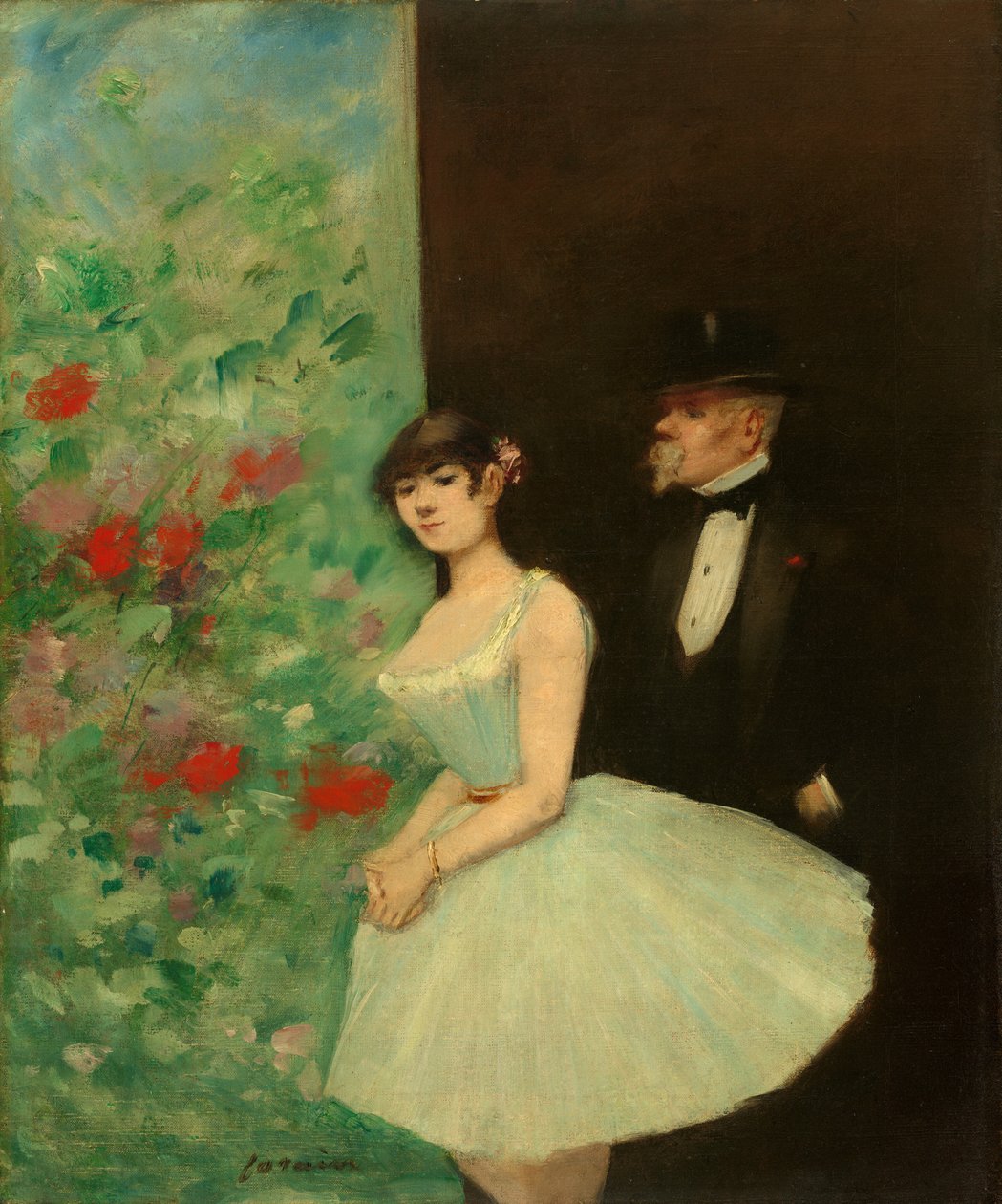 Achter de schermen, ca. 1880 door Jean Louis Forain