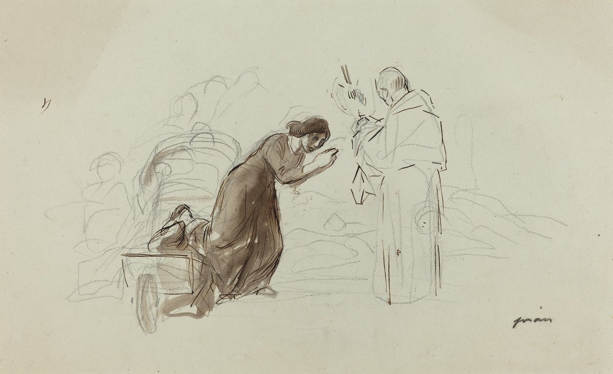 Zegen in Lourdes door Jean Louis Forain