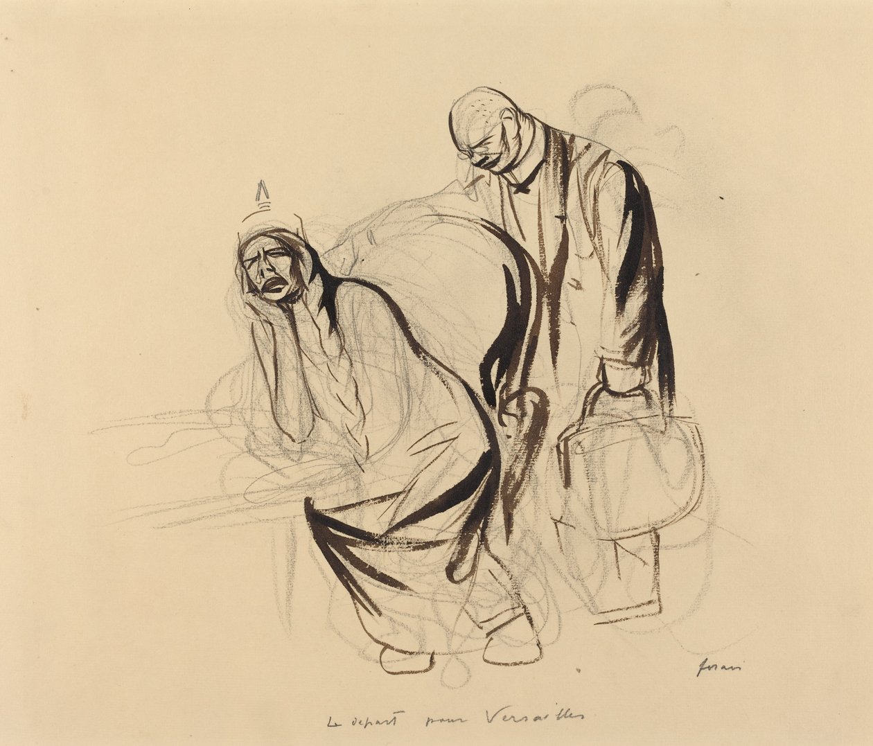 Het Vertrek naar Versailles door Jean Louis Forain