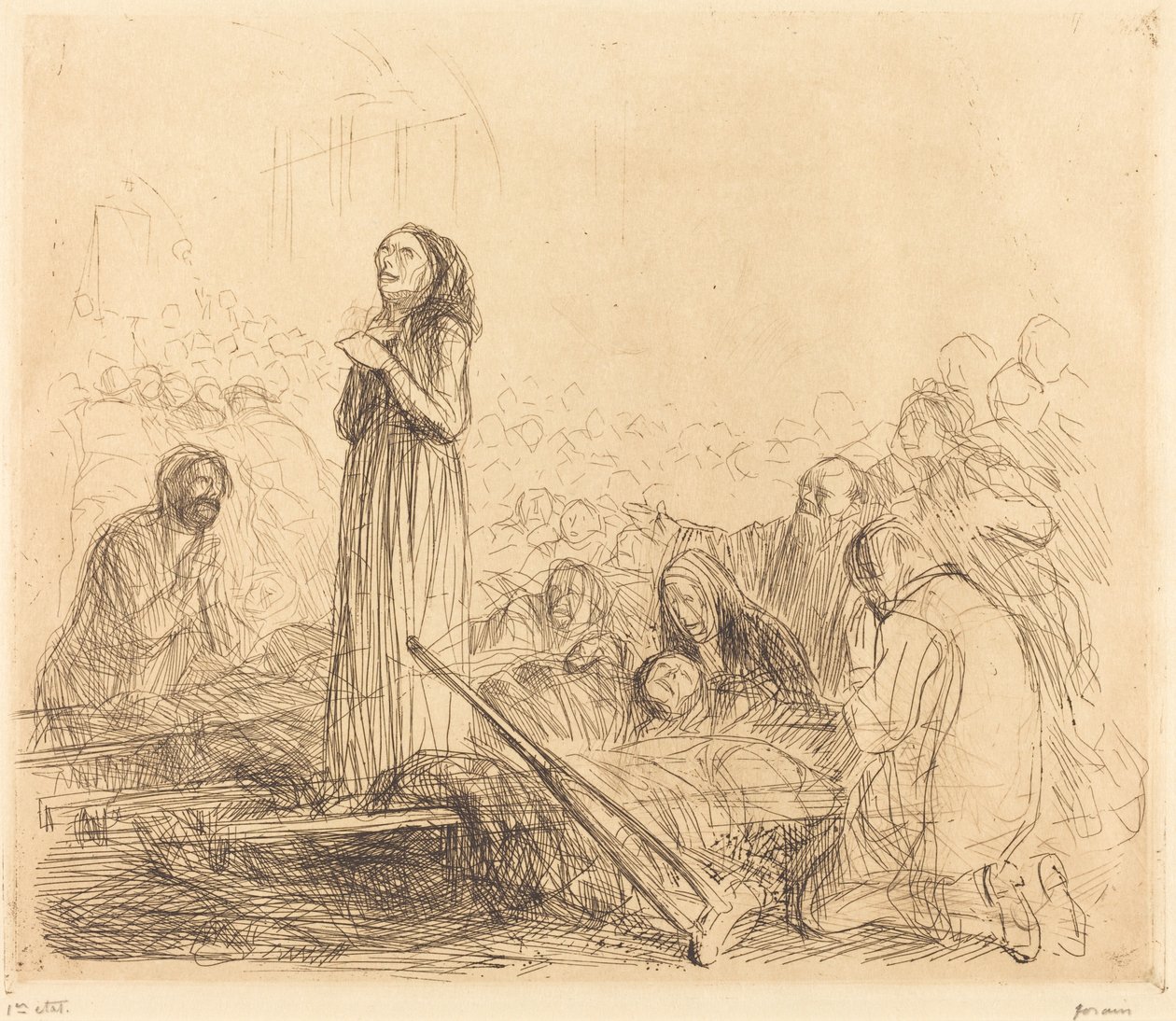Lourdes, het wonder (eerste plaat) door Jean Louis Forain