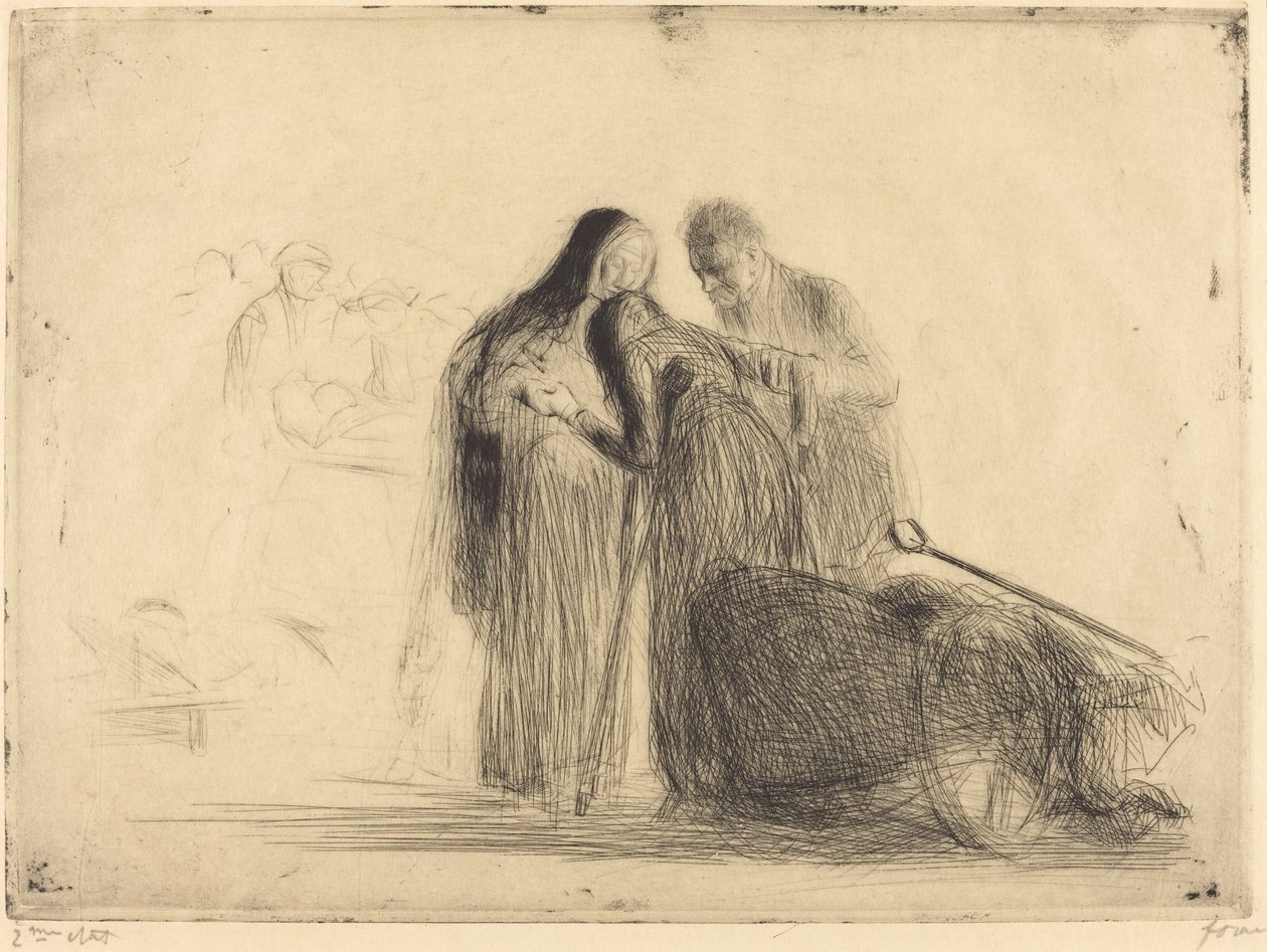 Lourdes, de verlamde (tweede plaat) door Jean Louis Forain