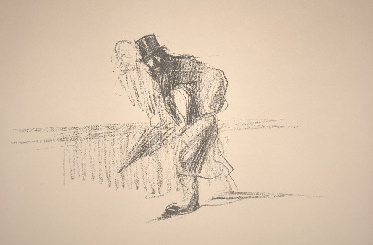 Man met Paraplu door Jean Louis Forain