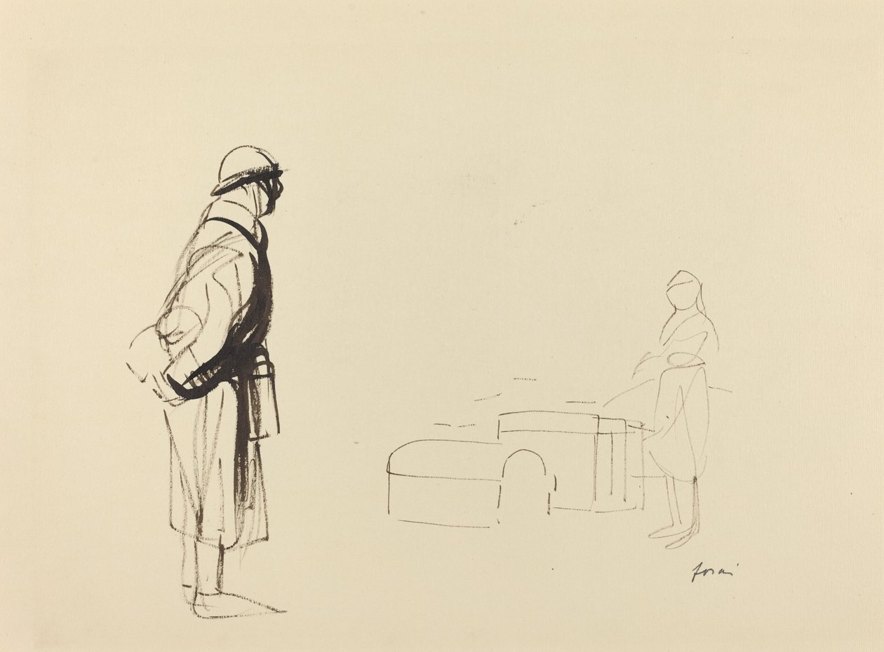 Poilu en verpleegster door Jean Louis Forain