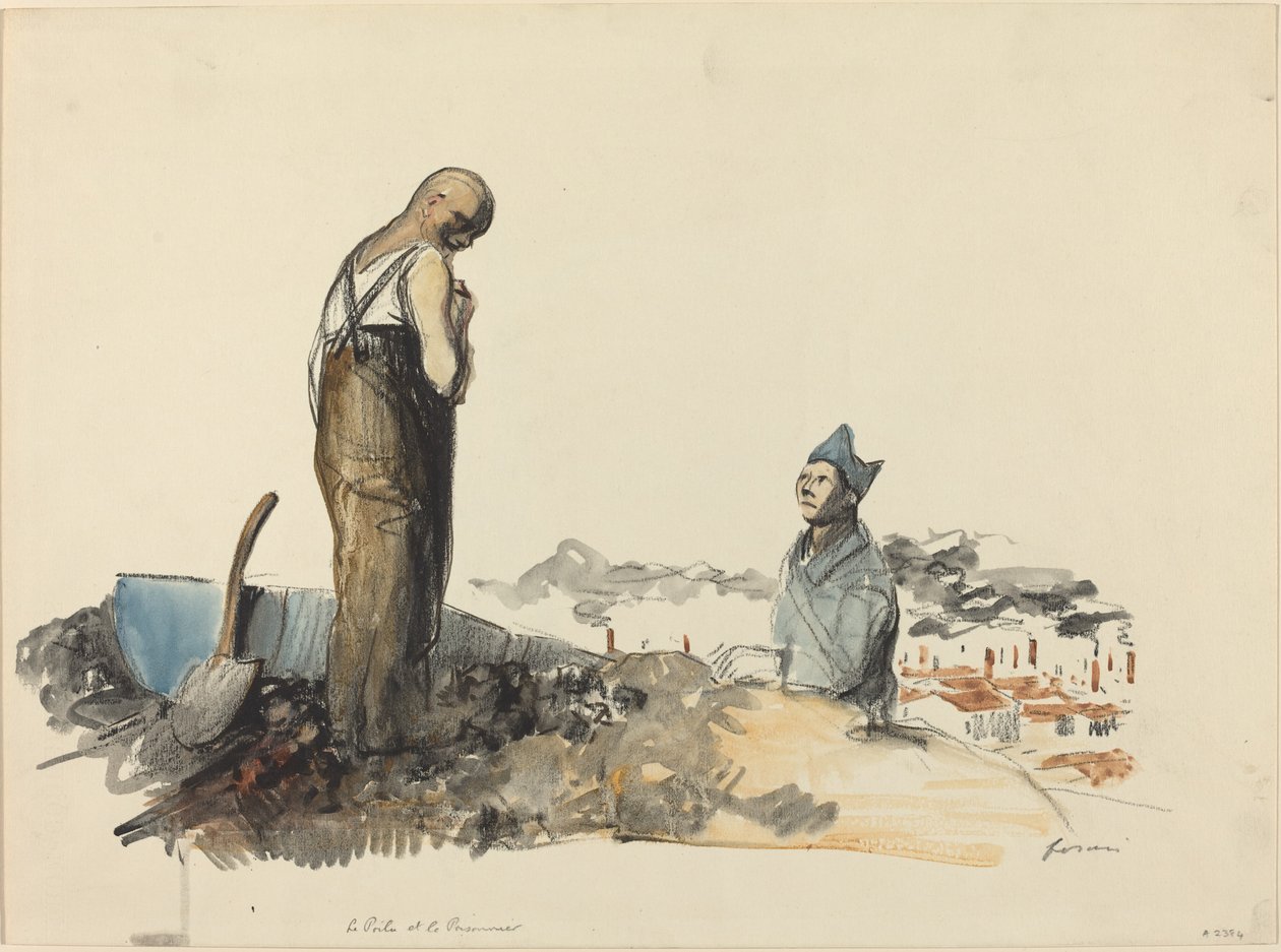 Poilu en Gevangene door Jean Louis Forain