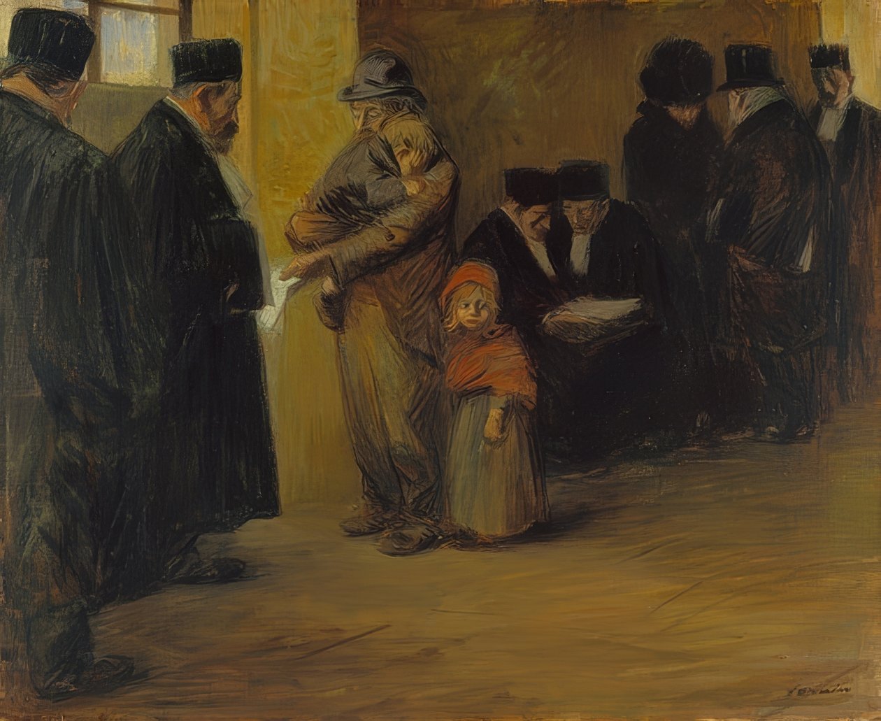 Rechtshulp. Waarschijnlijk 1900-12 door Jean Louis Forain