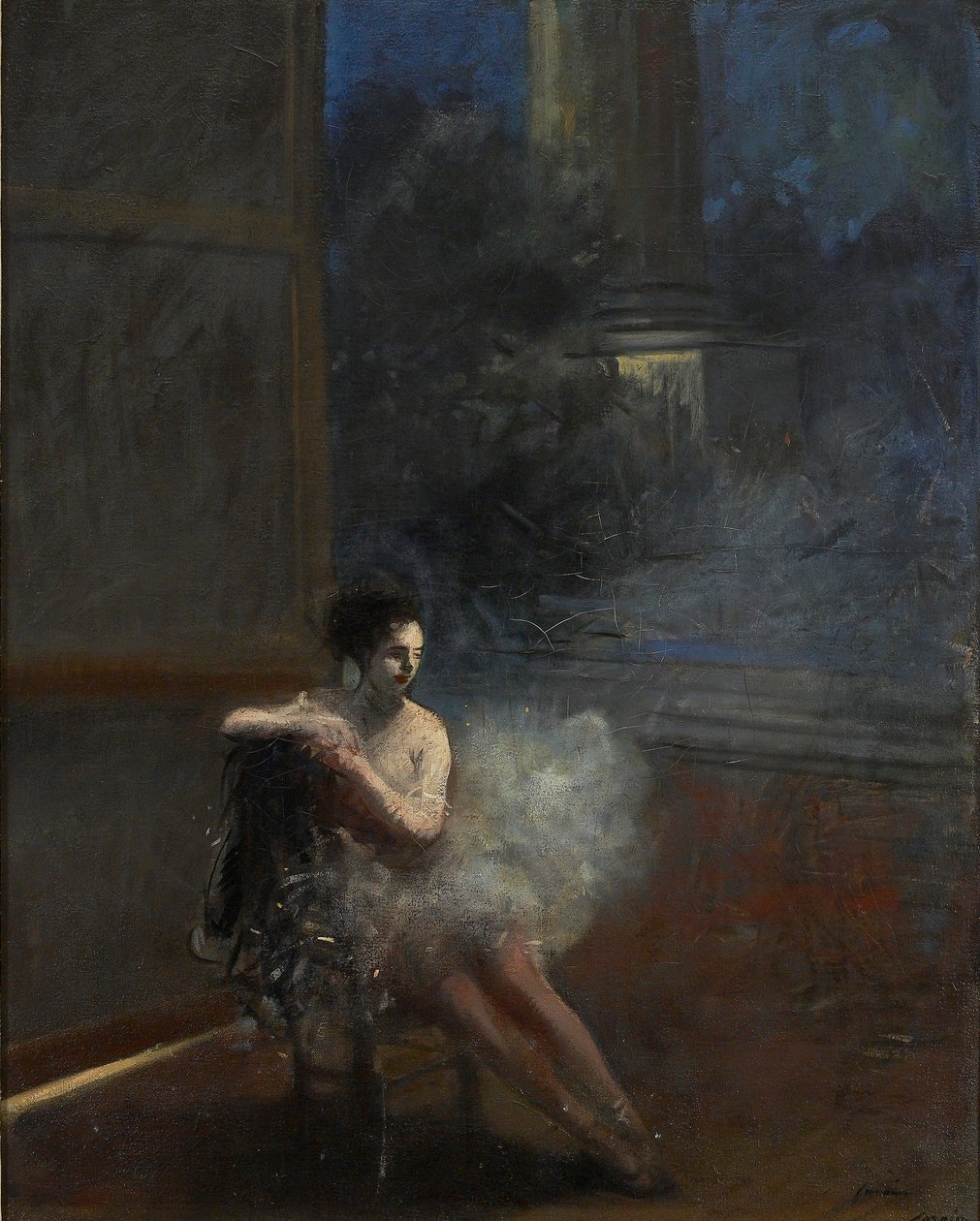 Zittende danseres door Jean Louis Forain