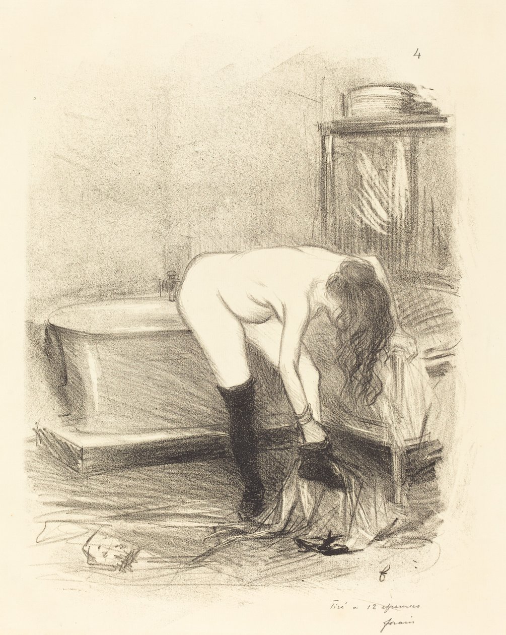 Het Bad (verticale plaat) door Jean Louis Forain