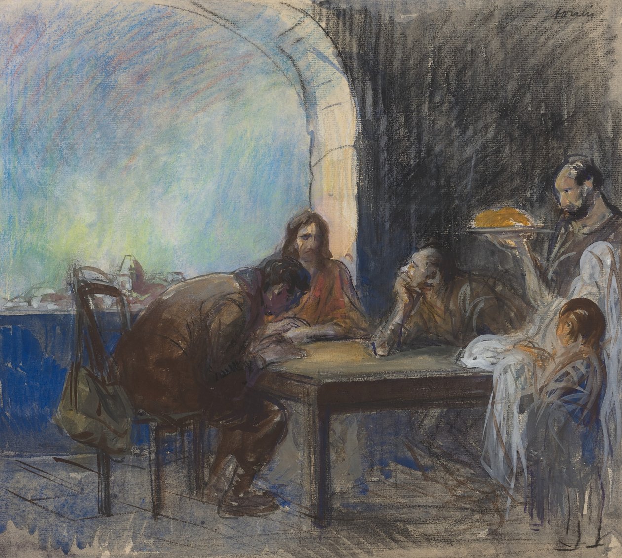 Het avondmaal in Emmaüs door Jean Louis Forain