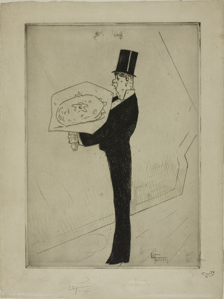 De toff met een boeket door Jean Louis Forain