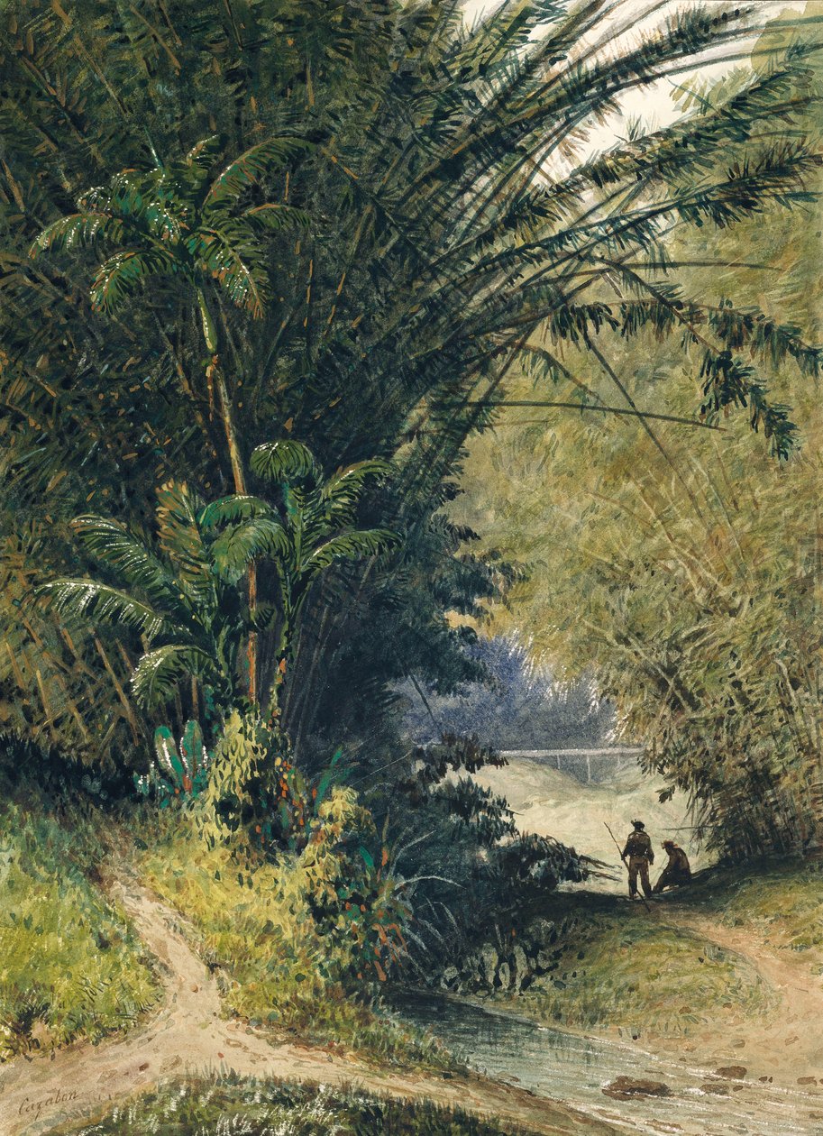 Een bamboebos in Trinidad door Jean Michel Cazabon