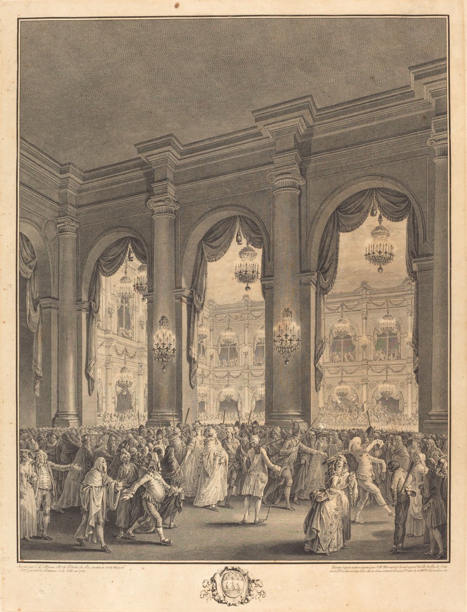 Het gemaskerde bal door Jean Michel Moreau