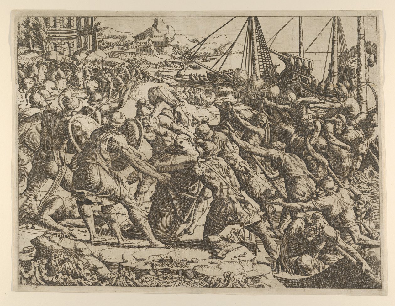 De ontvoering van Helena, 1535-55 door Jean Mignon