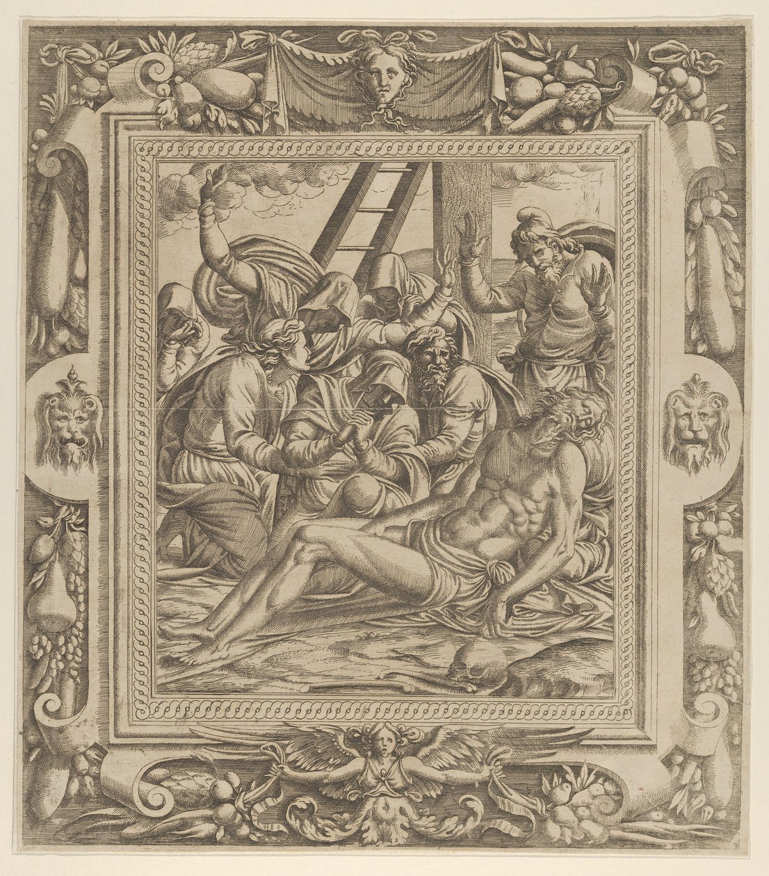 De klaagzang over Christus, 1535-55 door Jean Mignon
