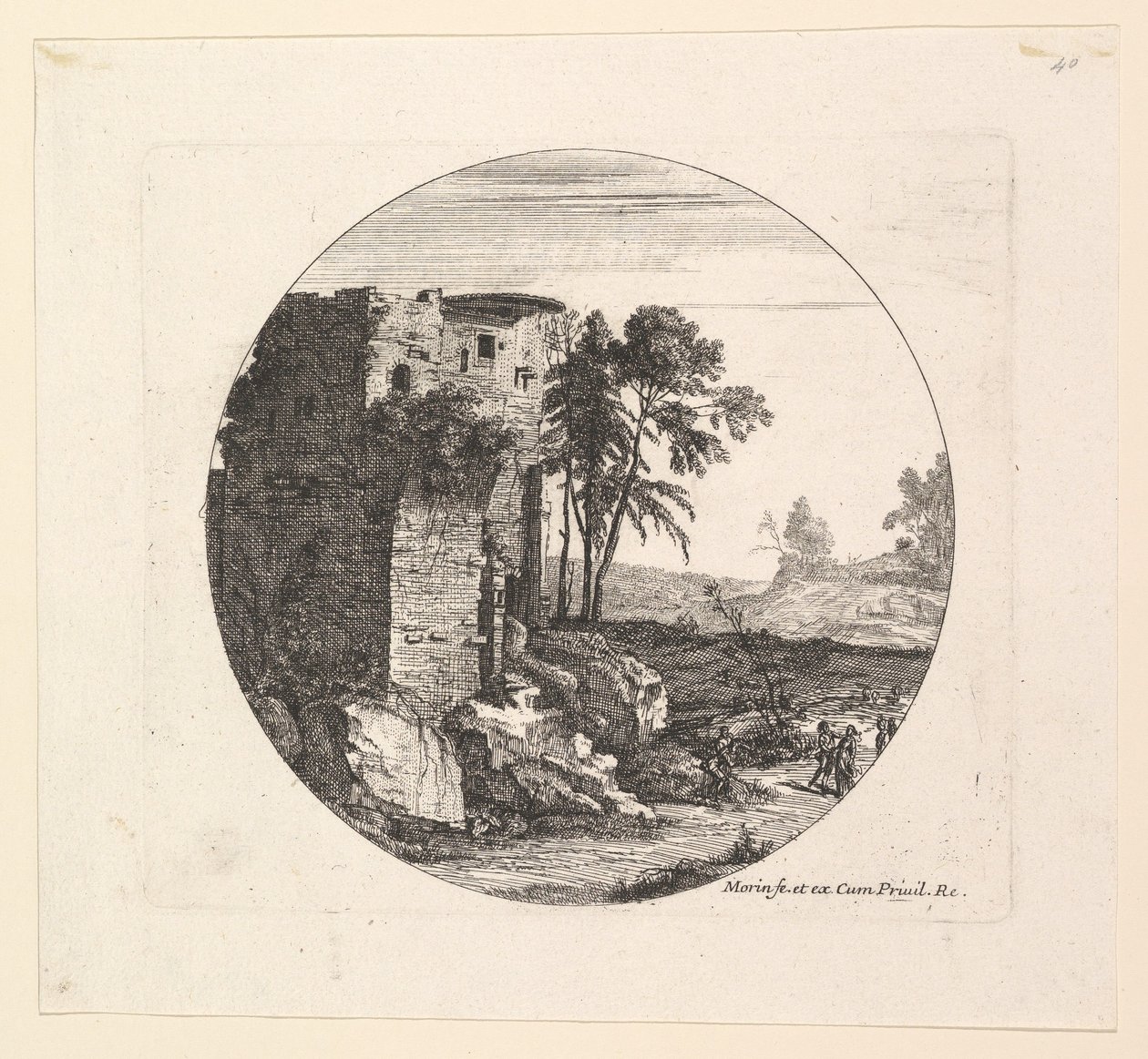 De ruïnes links door Jean Morin