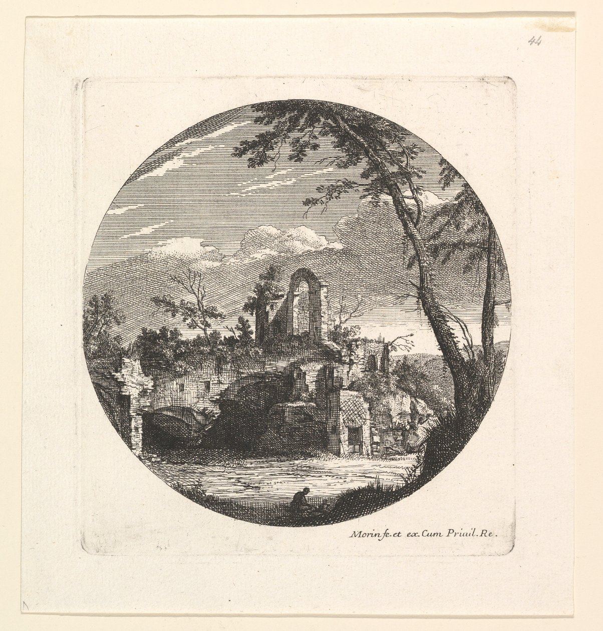 De ruïnes op de achtergrond door Jean Morin