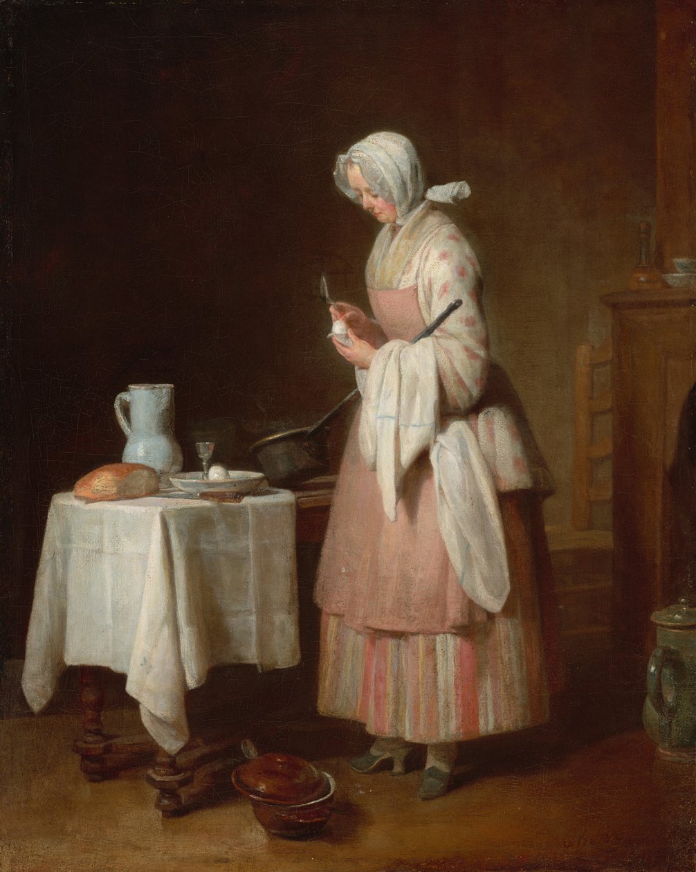 De Attente Verpleegster door Jean Baptiste Simeon Chardin