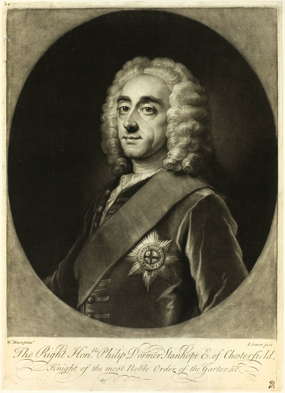 Philip Stanhope, graaf van Chesterfield door Jean Simon