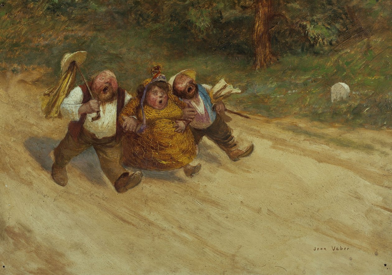Drie goede vrienden, ca. 1902 (olieverf) door Jean Veber