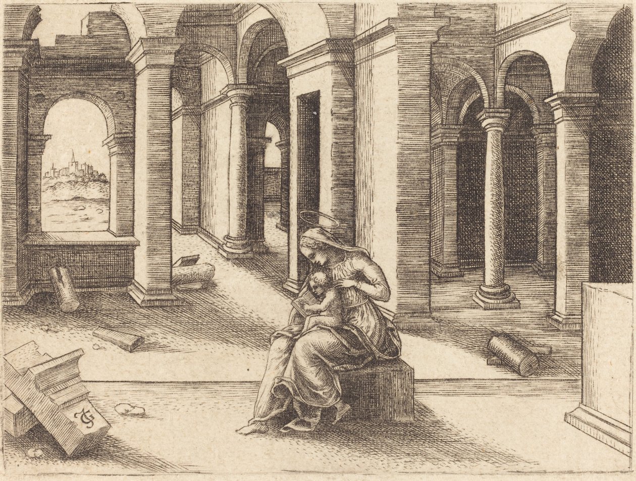 De Maagd en Kind door Jean de Gourmont I