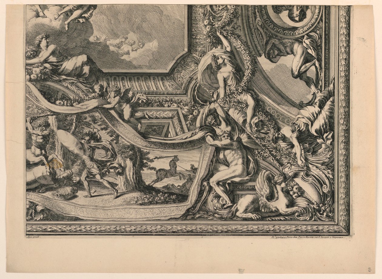 Plafond, uit "Grands Carts de Plafons" door Jean le Pautre