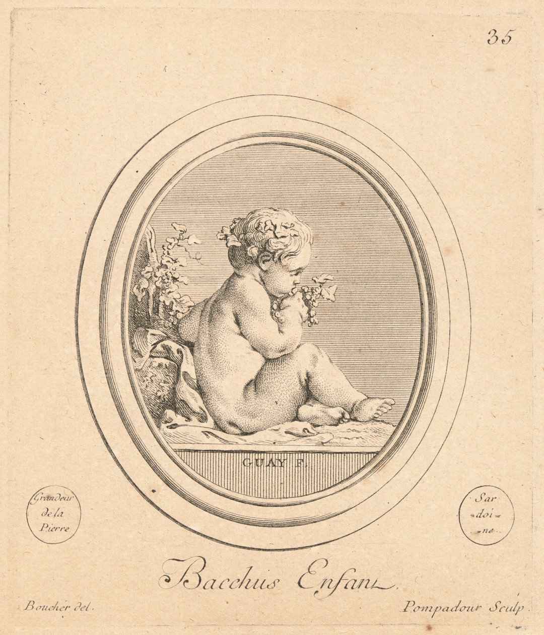 Bacchus kind door Jeanne Antoinette Poisson, marquise de Pompadour after François Boucher after Jacques Guay