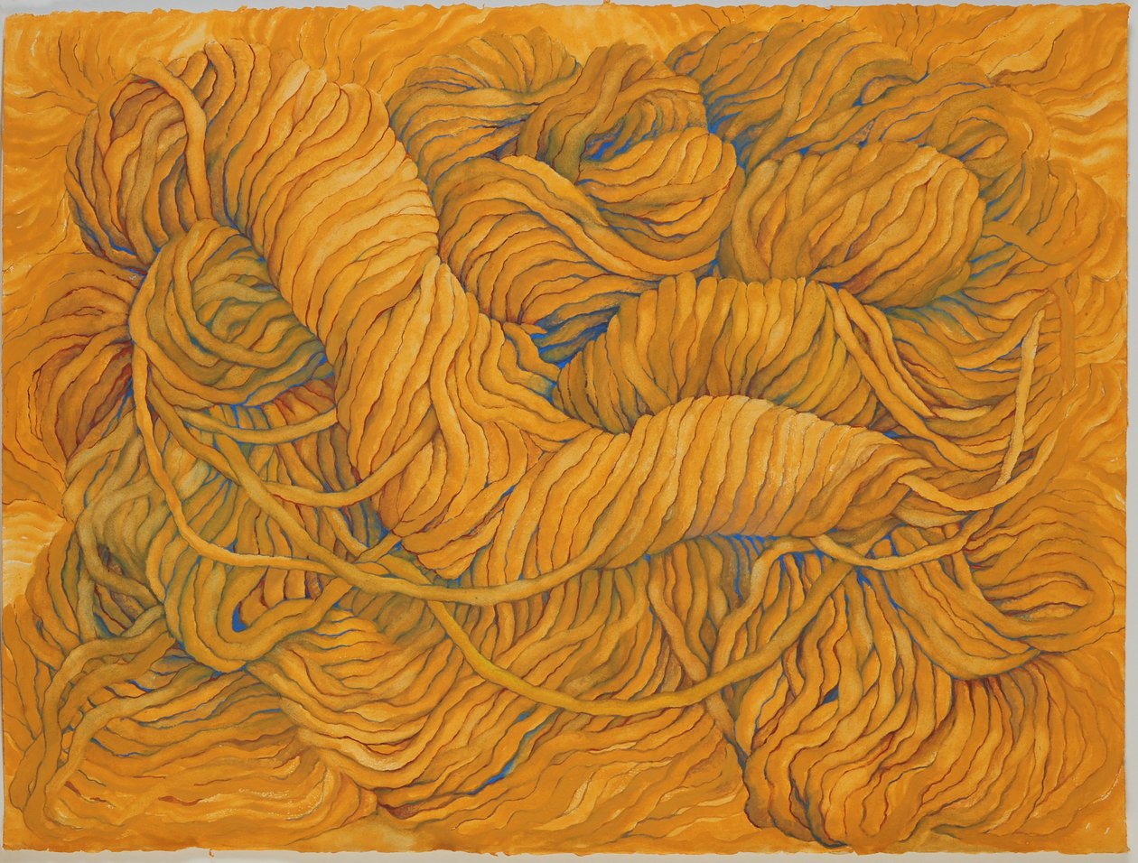 Wolokergeel, 2013 (Gouache op papier) door Jeanne Maze