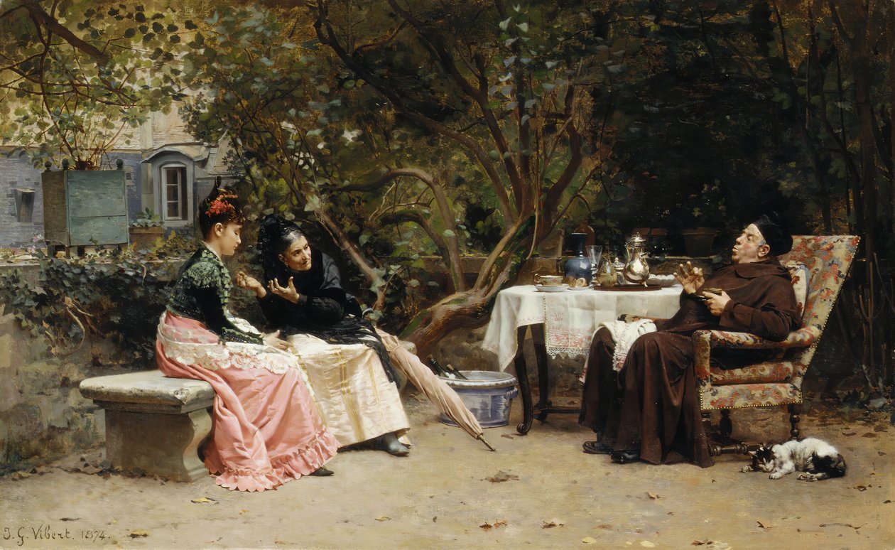 De berisping, 1874 door Jehan Georges Vibert