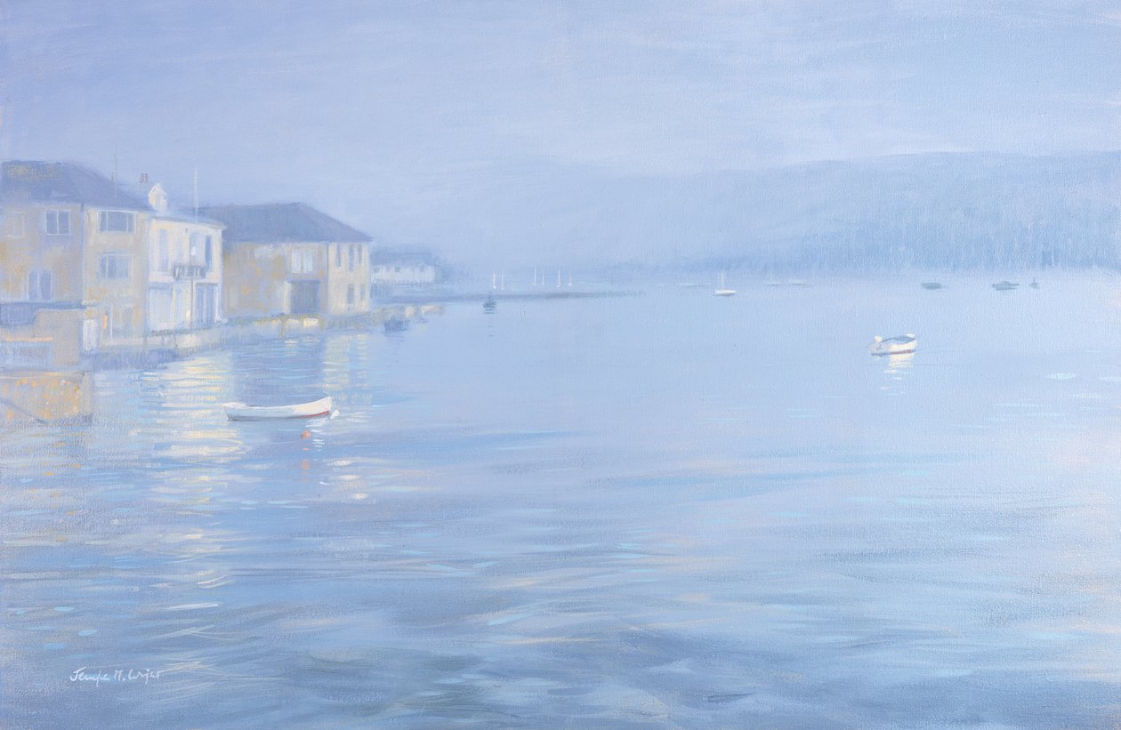 Salcombe - Mistige Ochtend, 1998 door Jennifer Wright