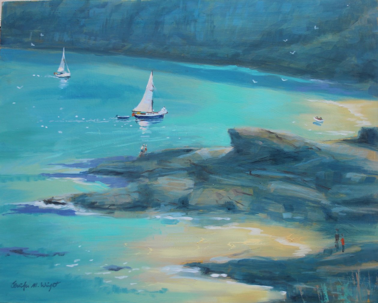 Salcombe Starehole Baai door Jennifer Wright