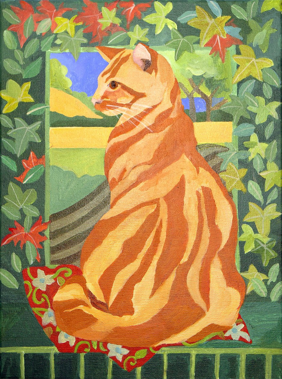 Kat 1, 2014 (acrylverf op doek) door Jennifer Abbott