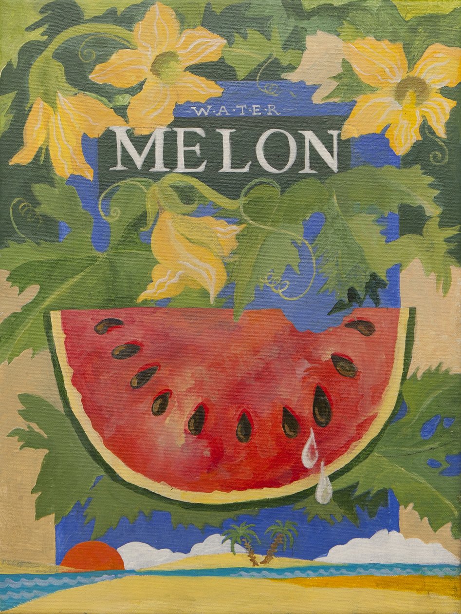 Meloen (acryl) door Jennifer Abbott