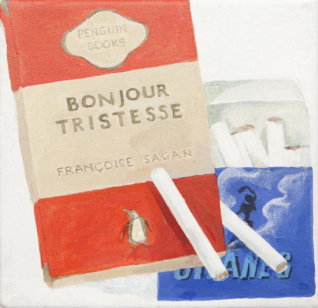 Penguin boek, Gitanne sigaretten (acryl) door Jennifer Abbott