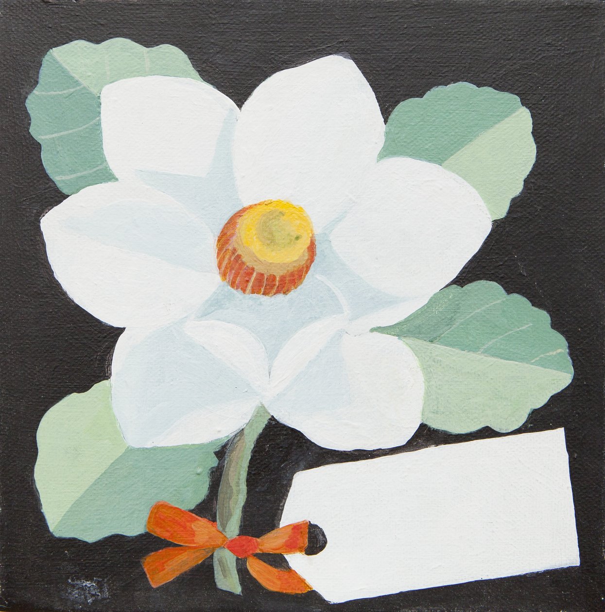 Camelia wit (acryl) door Jennifer Abbott