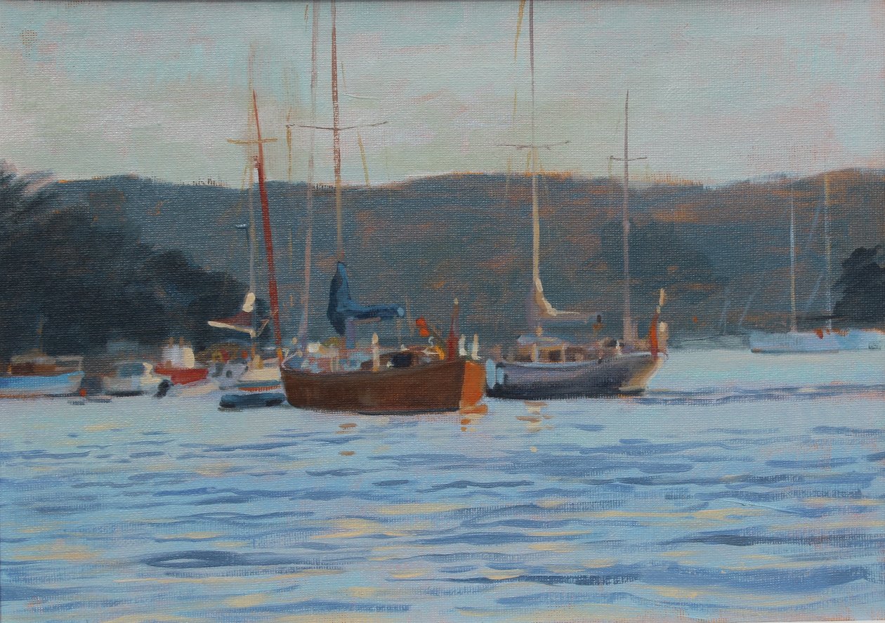 Avondjachten Salcombe, 2016 door Jennifer Wright