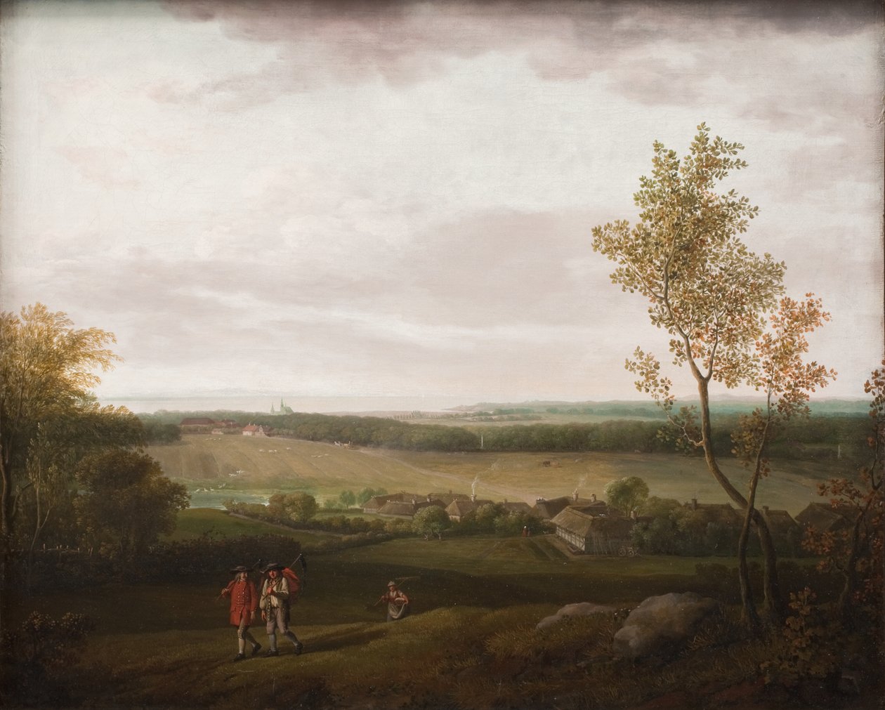Uitzicht op het platteland bij Jægerspris door Jens Juel