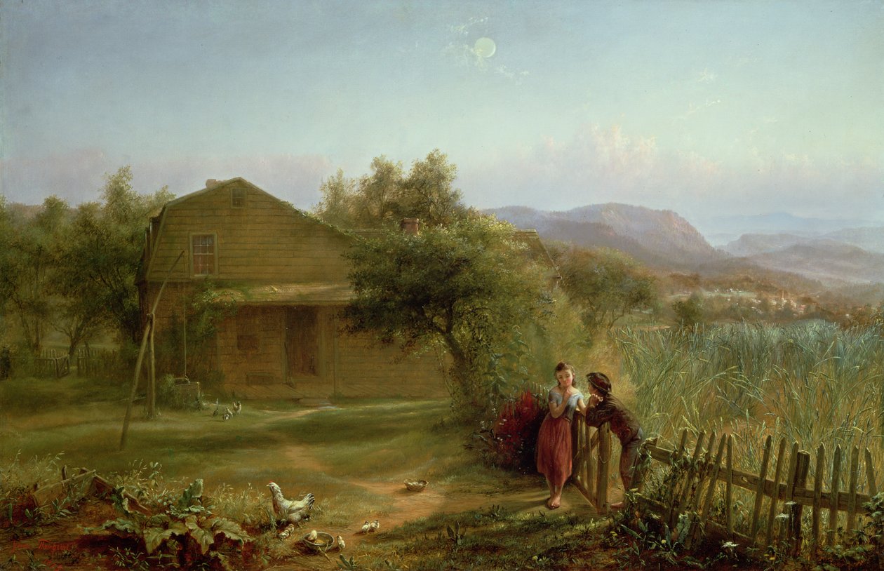 Flirtatie, 1875 door Jerome Thompson