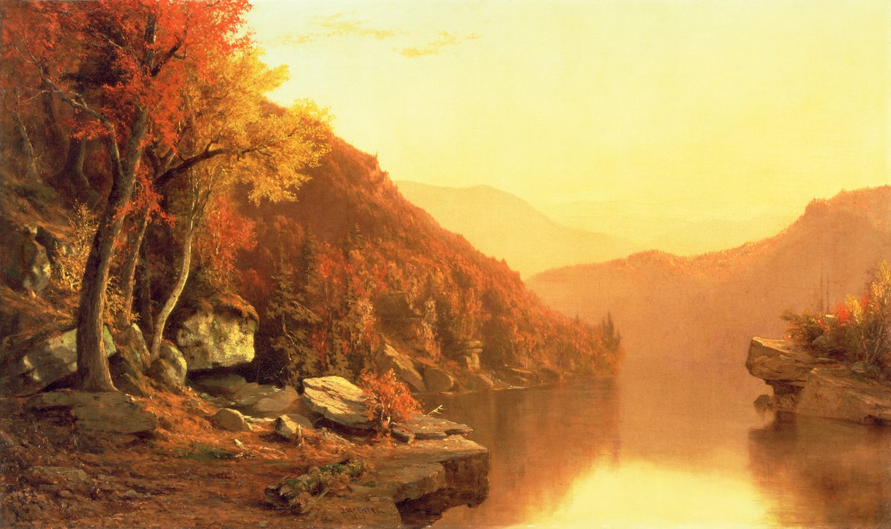 Shawanagunk Mountains, herfst door Jervis McEntee