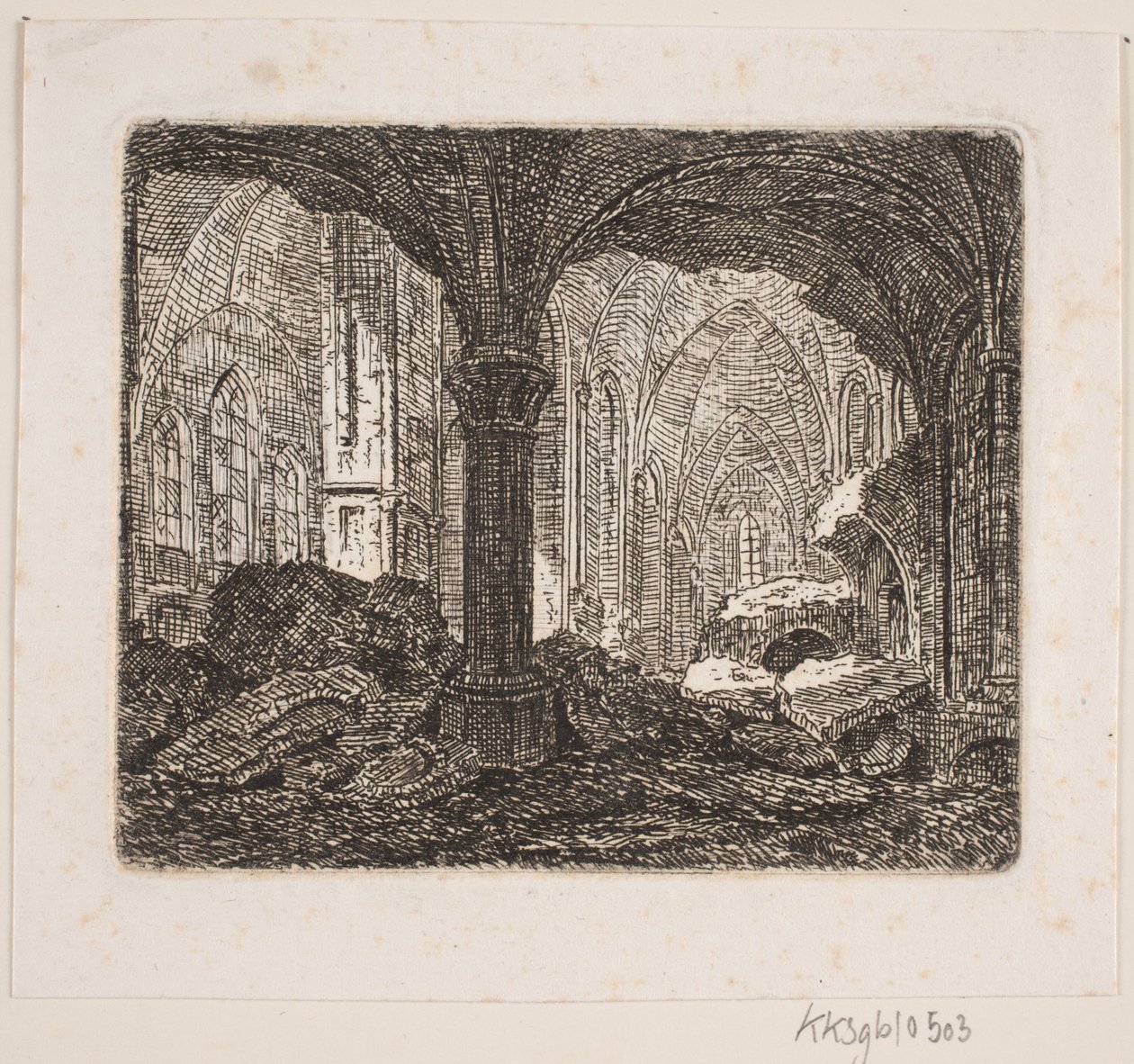 Interieur van dezelfde Ruïne 1806 door Jes Bundsen