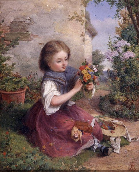 Het boeket, ca. 1880 door Jessica (attr.to) Hayllar